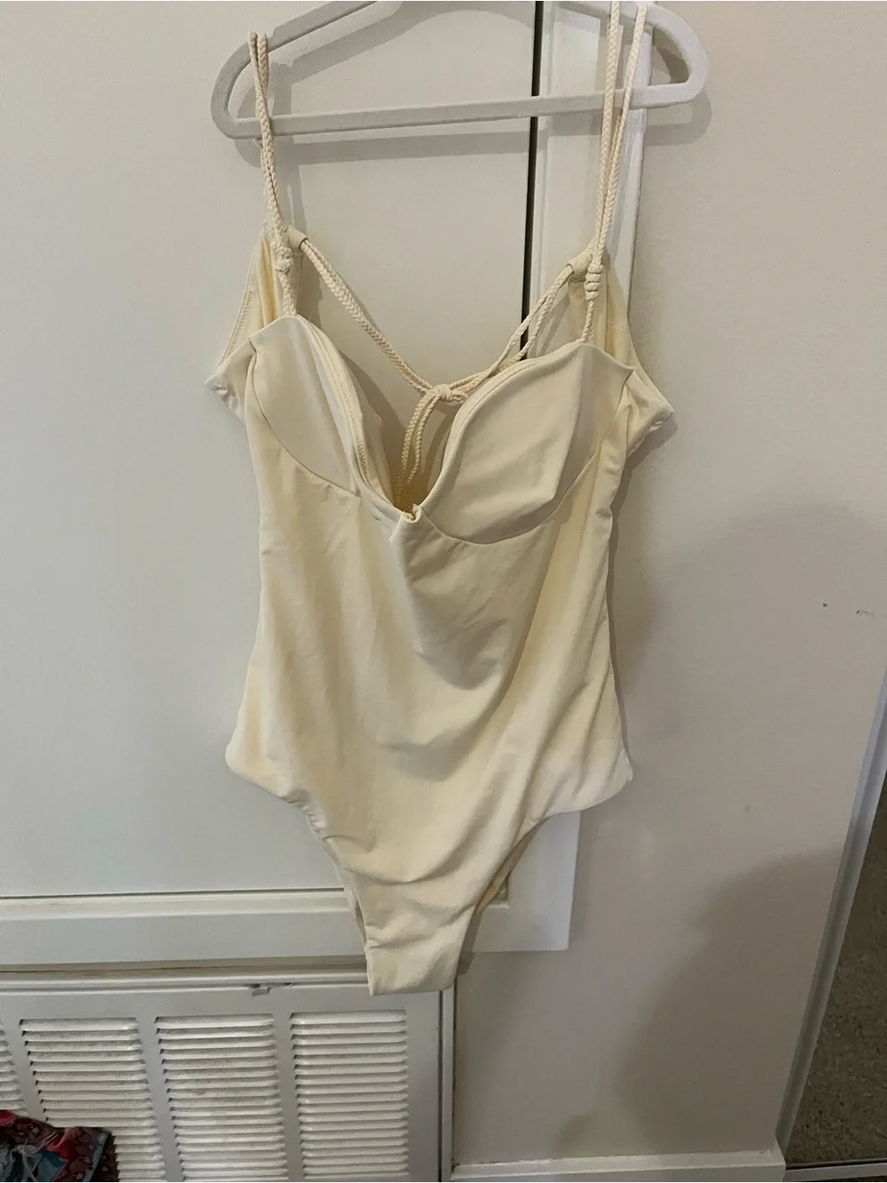 Zara Cream Strappy One-Piece Swimsuit
